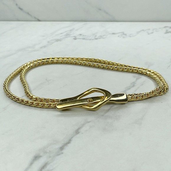Nbel Gold Tone Skinny Chain Link Belt Small S 32